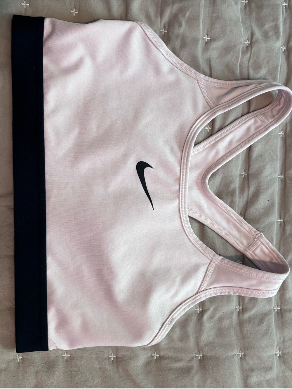 Nike Light Pink Racerback Sports Bra with Black Band